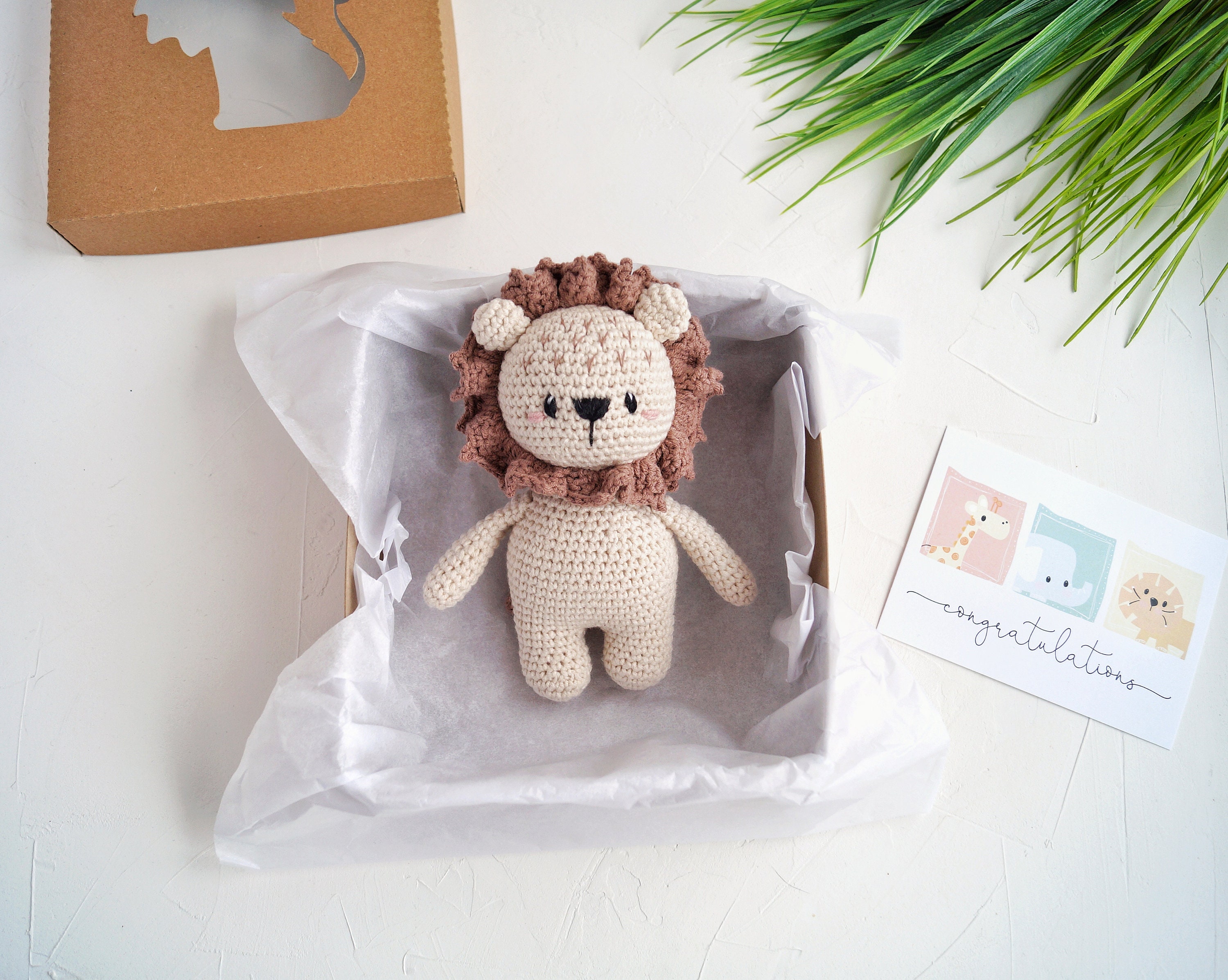 Lion Baby Welcome Gift Box Beige Lion Neutral Gift Set for | Etsy