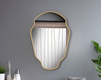 Unique Irregular Shape, Asymmetrical Design Mirror, Modern Home Decor, Luxury Wall Aesthetic, Bathroom,living room, gift, Modern Home Decor