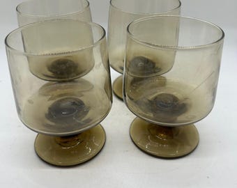 Set of 4 Libbey Tawny Accent On the Rocks Glasses
