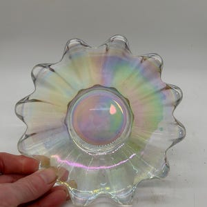 Federal Glass Iridescent flower shaped dish