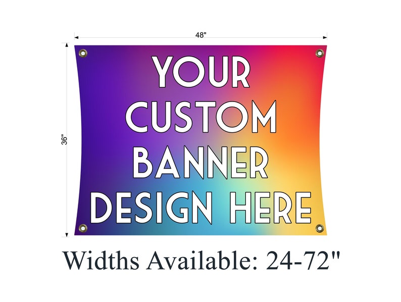 3ft Banner with Grommets Custom Designed Personalized Banner Etsy