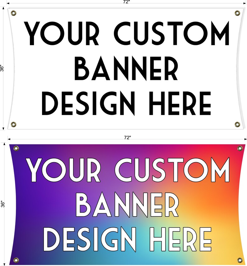 3ft Banner with Grommets Custom Designed Personalized Banner Etsy