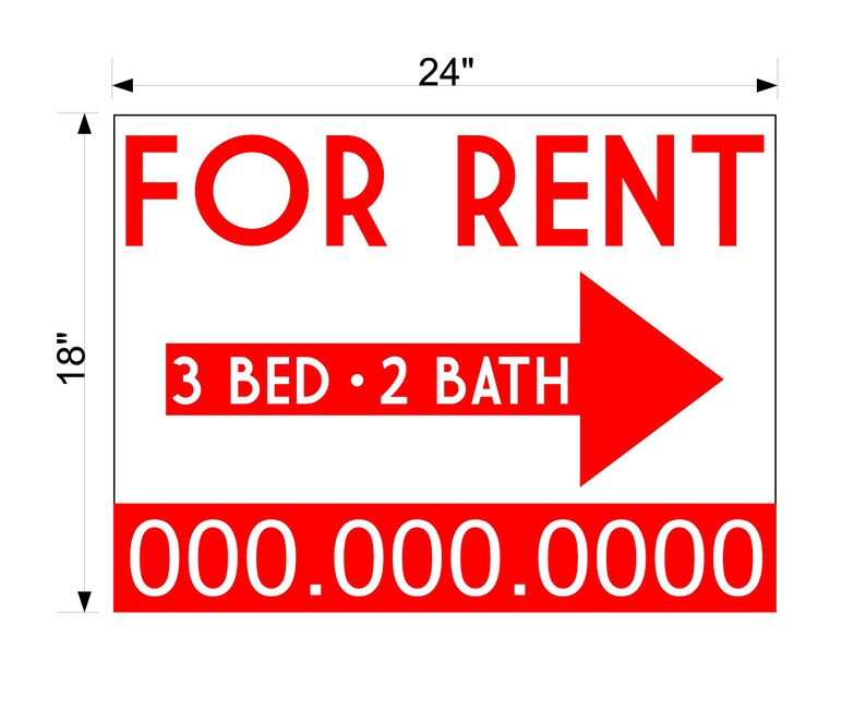 Custom For Rent Yard Sign corrugated sign lawn sign yard sale Etsy