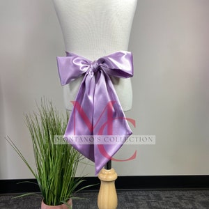 Lavender Satin Sash for Dress, Flower Girl Sash, Wedding Sash