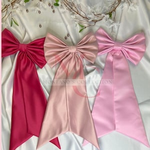 Große Schleife für Kleid, abnehmbare Satinschleife für Blumenmädchenkleid, Satingürtel mit Schleife für Kleinkindkleid,