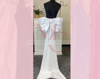 large satin bow for dress Oversized Black Satin Bow: Detachable Dress Tail Accessory