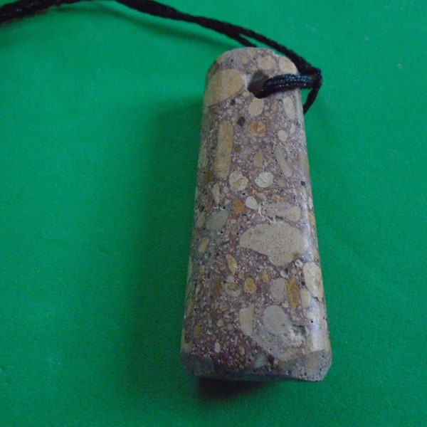 very rare maori style cornish breccia stone pendant,similar to pudding stone,