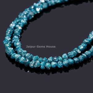 Genuine Blue Diamond Uncut Beads Raw Diamond Beads Natural Blue Diamond Bead Uncut Blue Diamond Loose Beads Strands Handmade Jewelry Beads