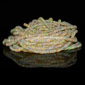 Perle opale etiopiche / Appariscente Welo Opal Plain Rondelle Perline / Multi Fire Ethiopian Opal Rpndelle perline / All'ingrosso Ethiopian Opal Beads