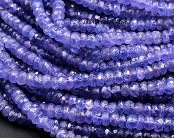 Tanzanite Rondelle Bead Tanzanite Beads Tanzanite Facets Beads | 16 Inches Strand Tanzanite Faceted Rondelle Beads Strands