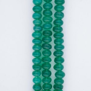 Natural Green Onyx Smooth Rondelle Beads, 7-8 MM Green Onyx Rondelle Beads, AAA Green Onyx Beads Strand ,Wholesale Beads