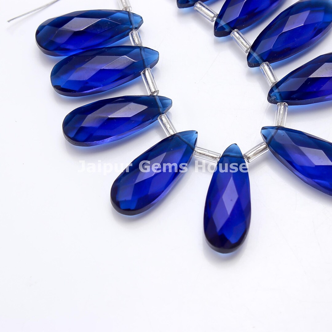 Perles De Saphir Naturelles Multi-couleurs Facettées Forme Oignon - 5,5 à 6 Mm - 9 Pouces