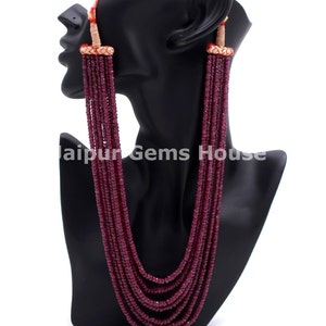 Ruby Necklace, Ruby Corundum Faceted Rondelle Necklace, 4-5 MM Natural Ruby Beads Necklace, Customize Length 5 Strands or 6 Strands image 1