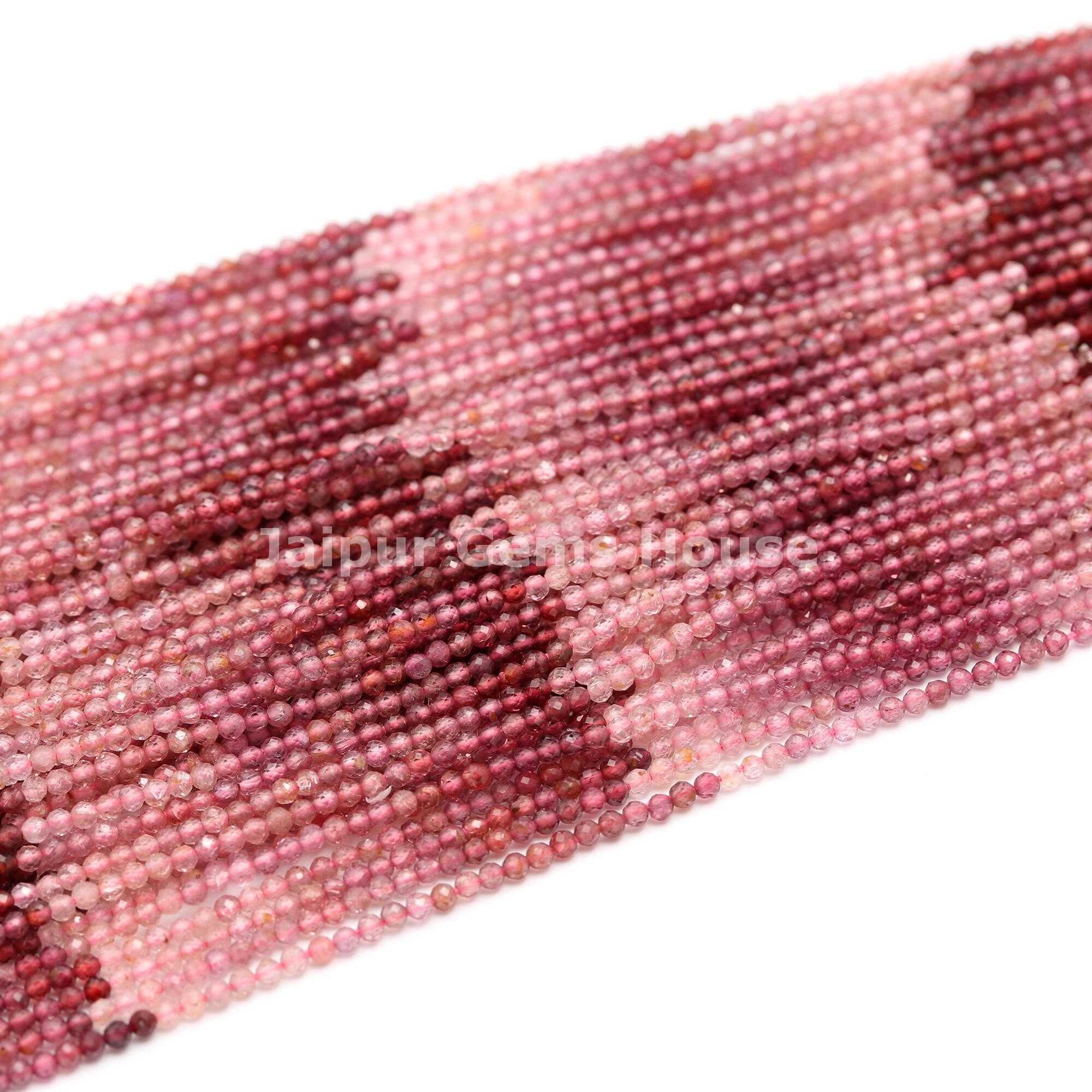 Rare 100% Natural Pink Spinel Micro Faceted Round Beads Genuine Pink ...