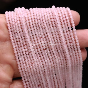 Natural ROSE Quartz Micro Faceted Round Beads 13 Inches Soft Pink Quartz Semi Precious Gemstone Loose Beads Strand for Handmade Jewelry