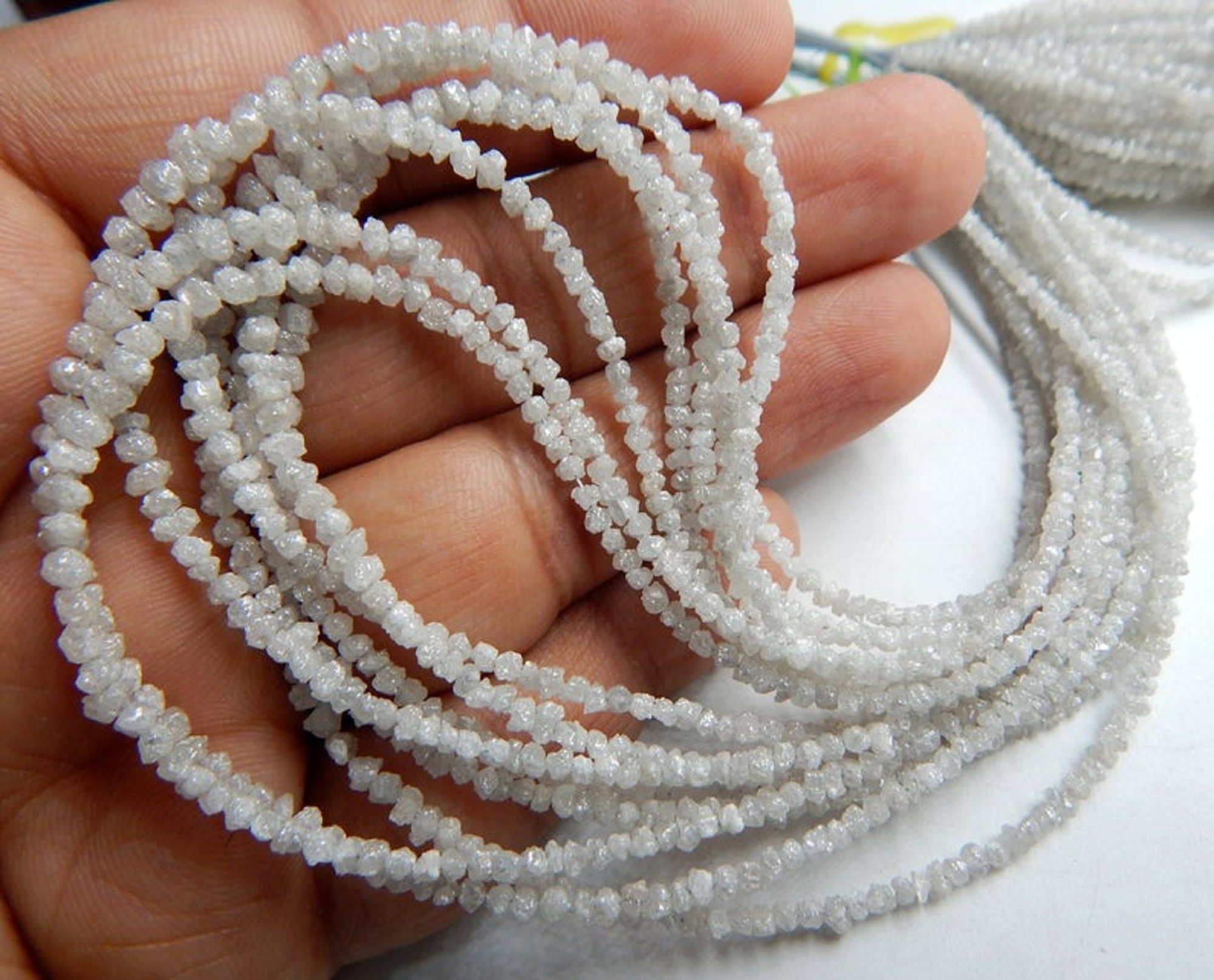 1 Full Strand Gray Diamond Nuggets- , Rough Diamond Beads, Raw Diamond  Chips Beads 2mm-4mm 18inch long strand SB933