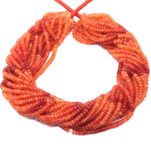 Natural Shaded Carnelian Smooth Rondelle Beads, AAA Quality Carnelian Rondelle Beads, Carnelian Gemstone Beads 4-5 mm