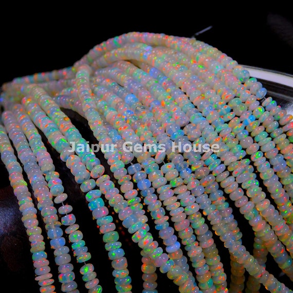 AAA Ethiopian Opal Faceted Rondelle Beads Ethiopian Opal Beads