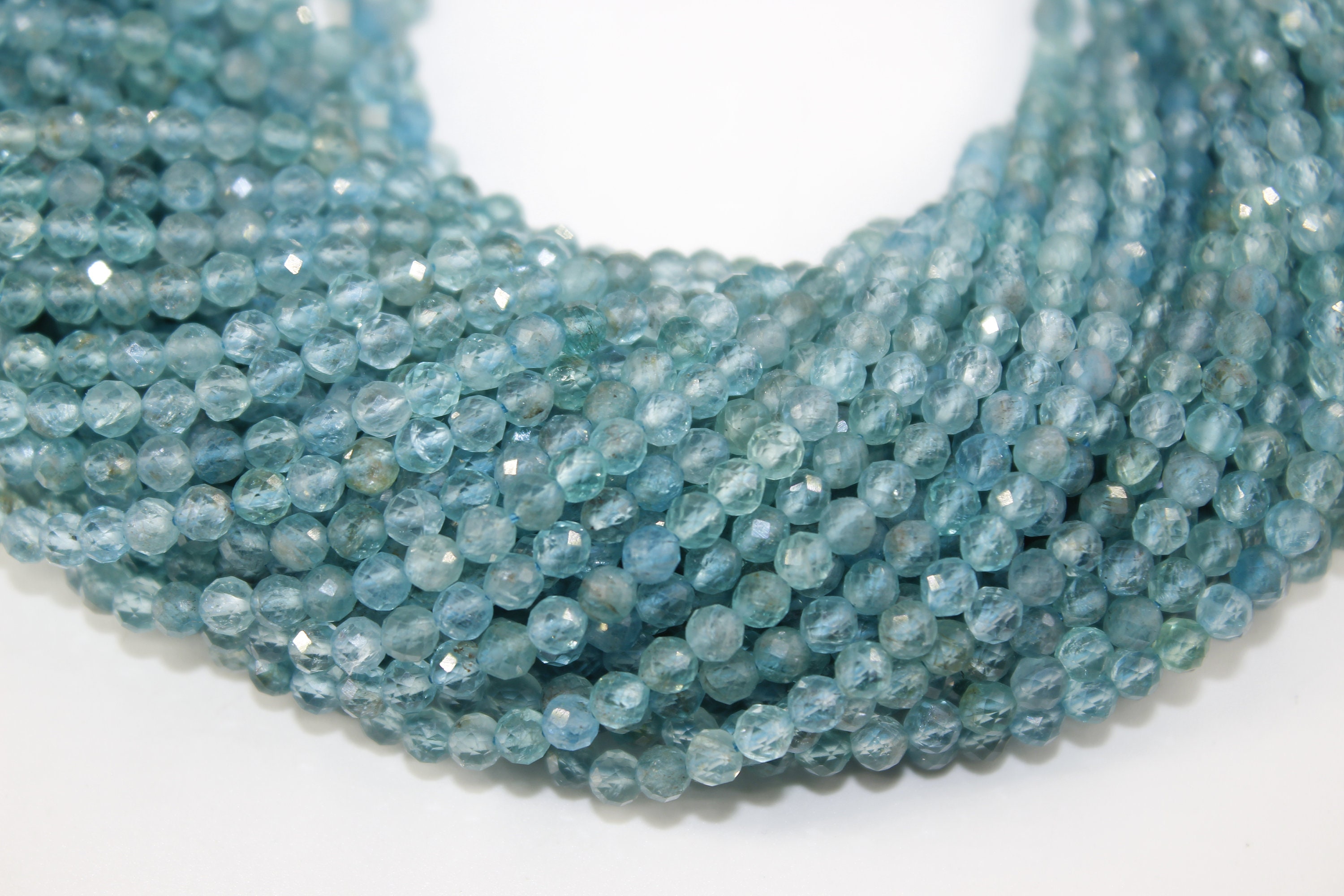 Sky Apatite Faceted Round Beads Natural Sky Apatite 2-2.5 - Etsy UK