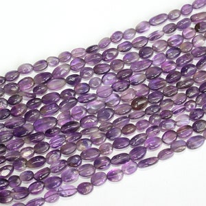 AAA+ African Amethyst Oval Shape Smooth Beads 6x8-7x9 mm African Amethyst Beads Oval Amethyst Beads Amethyst Smooth Beads strand Christmas