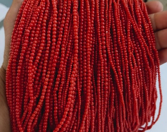 Perline Rotonde Sciolte Di Corallo Rosso Di Alta Qualà In Pietra - Foto 5