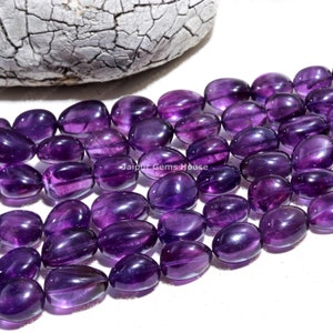 AAA African Amethyst Tumble Shape Beads, 8X10-9X12 mm African Amethyst Smooth Gemstone Beads, Light Purple Amethyst Beads Strand for Jewelry