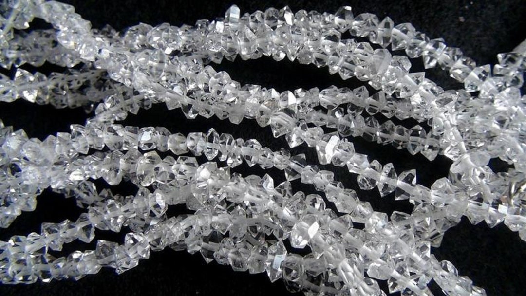 Herkimer Diamond Beads 16 Inches Raw Diamond Beads 35mm Etsy