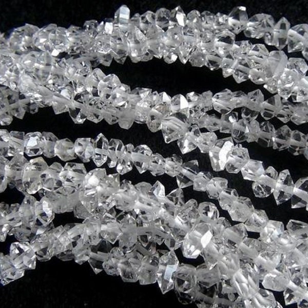 Herkimer Diamond Beads, 16 inches Raw Diamond Beads, 3-5mm Herkimer Diamond Beads, Herkimer Diamond Nuggets, Rough Diamond Clear Uncut Beads