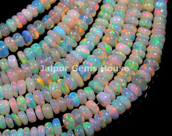 AAA Quality Natural Yellow Ethiopian Opal Smooth Rondelle Size-3.5-6mm 52 Carats 100/%Natural-16 Inch Strand