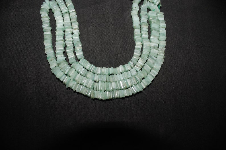 Natural Emerald Smooth Heishi Square Beads,15 Strand,6-7mm,AAA Green Emerald Beads Strands for Jewelry Making,Natural Green Emerald on Sale