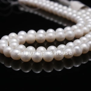 Natural White Pearl Smooth Round Beads, AAA Freshwater Round Pearl Beads, 8 mm High Lustre Freshwater Pearls For Jewelry Making Bead