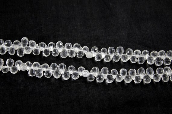 Perles Briolette En Quartz Topaze London Blue - Forme Goutte 20x8 Mm - Pour Création Bijoux