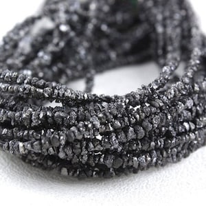 50 Strands BLACK ROUGH DIAMOND Beads, Natural Black Diamond Raw Beads, Diamond Nuggets, 2-3 mm Diamond Uncut Beads, Wholesale Diamond Beads
