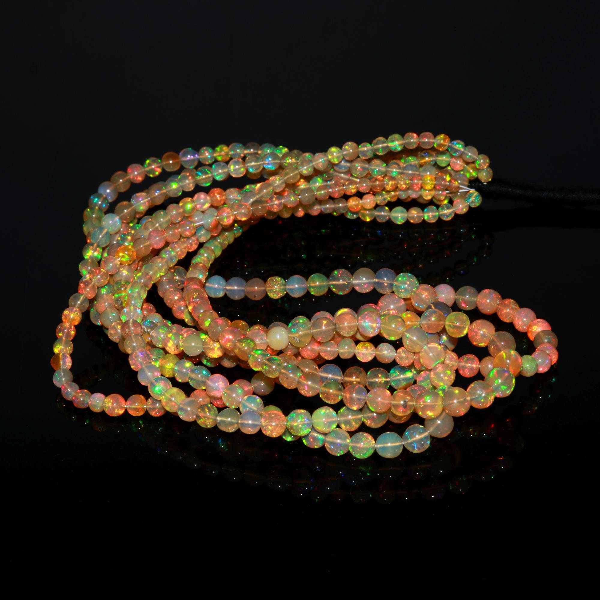 Perles Rondelles Opale De Feu éthiopienne Jaune – 4-5 Mm – Lot De Plus De 25 Pièces