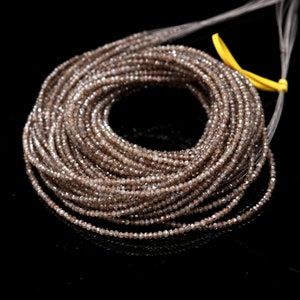 Perline Rondelle sfaccettate con diamante naturale CHAMPAGNE 1,8 mm - 2,3 mm Perline brillanti con diamanti Perline gioielli con diamanti sciolti marrone cioccolato