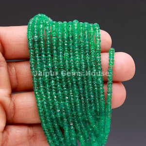 AAA kwaliteit Zambiaanse smaragd gefacetteerde rondelle kralen, natuurlijke groene smaragd edelsteen kralen, Zambia smaragd losse kralen voor kostbare sieraden