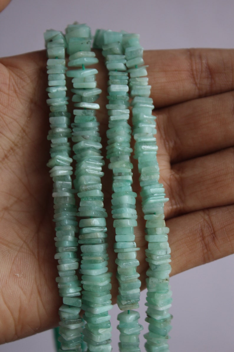Natural Emerald Smooth Heishi Square Beads,15 Strand,6-7mm,AAA Green Emerald Beads Strands for Jewelry Making,Natural Green Emerald on Sale