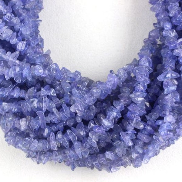 Tanzanite Uncut Chips Beads | 34 " Tanzanite Uncut Beads Strand | Natural Tanzanite Uncut Chips | AAA Tanzanite Beads | Nuggets & Chips Bead