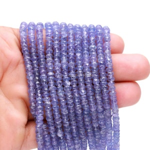 Superb Quality Tanzanite Faceted Rondelle Beads Natural Tanzanite Faceted Beads Loose Beads for Jewelry Making  Wholesale Beads
