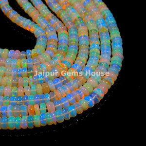 Natural Ethiopian Opal Rondelle Beads, Opal Smooth beads, Welo Fire Opal Ethiopian Opal, Smooth Yellow Ethiopian Opal Necklace beads