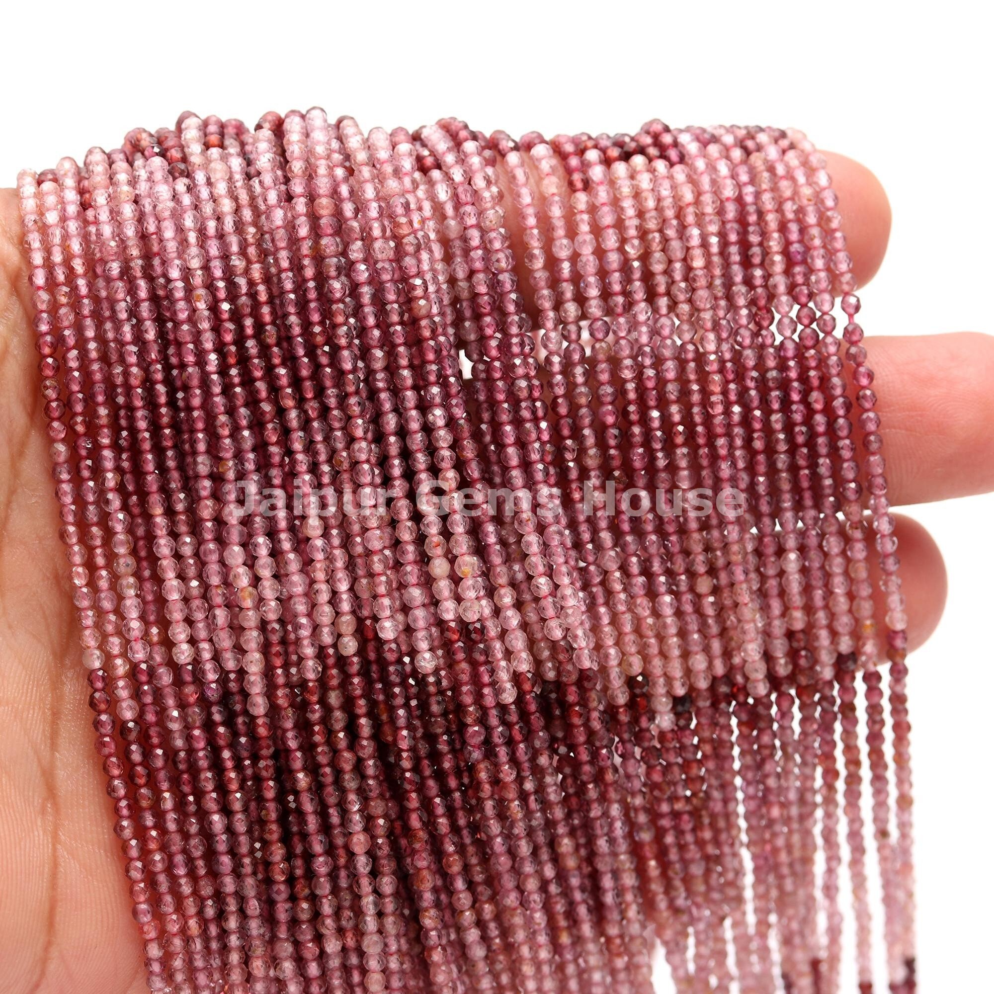 Rare 100% Natural Pink Spinel Micro Faceted Round Beads Genuine Pink ...