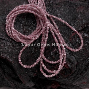 PERLE DI DIAMANTI GREZZI, Perle Grezze di Diamante ROSA Naturale, Pepite di Diamante, Perle Diamante Rosa 2-3 mm, Filo di Perle di Diamanti Conflict Free