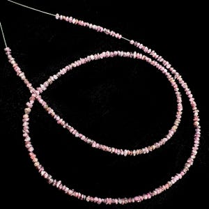 DIAMOND ROUGH Beads, Natural PINK Diamond Raw Beads, Diamond Nuggets, 2-3 mm Pink Diamond Uncut Beads, Conflict Free Diamond Beads Strand