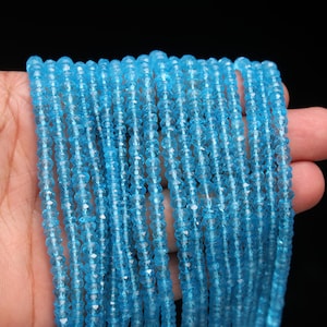 Blue Topaz Faceted Rondelle Beads, AAA Sky Blue Topaz 4-4.5 mm Rondelle Beads, Topaz Beads For Jewelry Making Craft