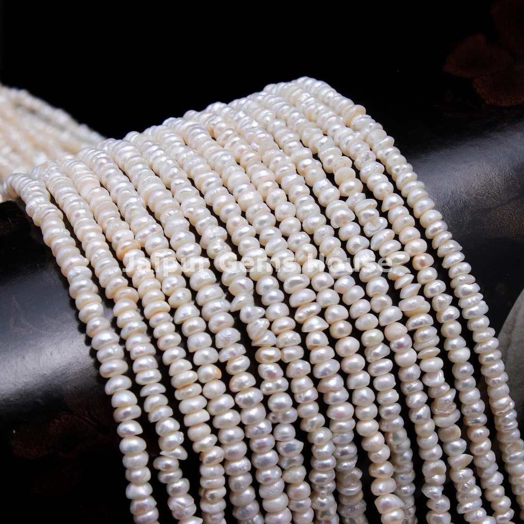 15 Loose Real Freshwater Pearl Beads - Natural White, 4-5mm, Center-Drilled For Jewelry Making 10 thumbnail image
