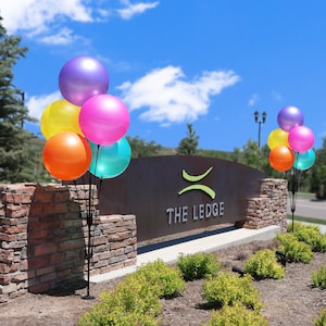 Outdoor Balloon Cluster - Permanent & Reusable - Weatherproof! | Car Dealership Balloons | Event Balloons | Realtor Balloons | Latex Free