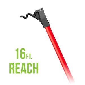 May include: A red and black 16 ft. reach grabber tool with a hook on the end. The tool is designed to help you reach high places.