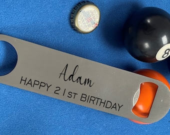 Personalised birthday Bottle Opener | personalised bar blade | premium birthday gift | 21st birthday gift personalised