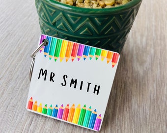 Personalised Teacher Gift | Teacher Keyring |  Teacher Gifts | Teaching Assistant Gift | Teacher Lanyard | Thank You | End of Year Gift