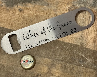 Personalised Bottle Opener | personalised bar blade | premium Wedding gift | Father of the Bride| Usher| Best Man| personalised